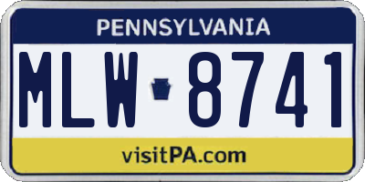 PA license plate MLW8741