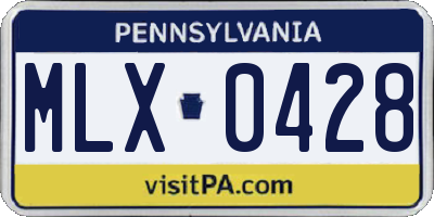 PA license plate MLX0428
