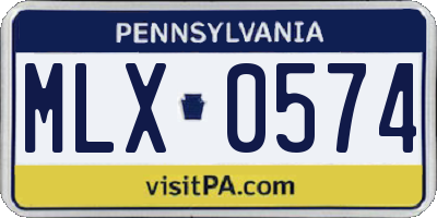PA license plate MLX0574