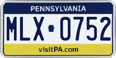 PA license plate MLX0752