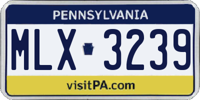 PA license plate MLX3239