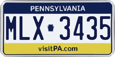 PA license plate MLX3435
