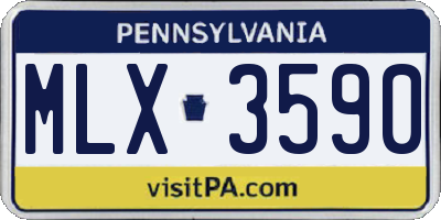 PA license plate MLX3590