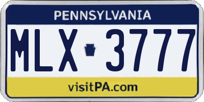 PA license plate MLX3777