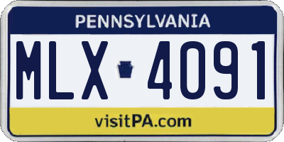 PA license plate MLX4091