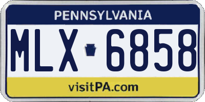 PA license plate MLX6858