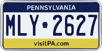 PA license plate MLY2627