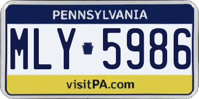 PA license plate MLY5986