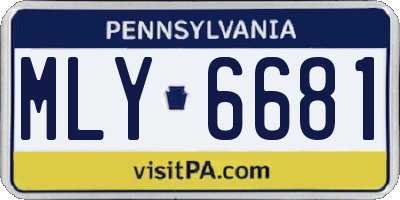 PA license plate MLY6681
