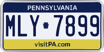 PA license plate MLY7899