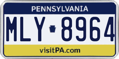 PA license plate MLY8964