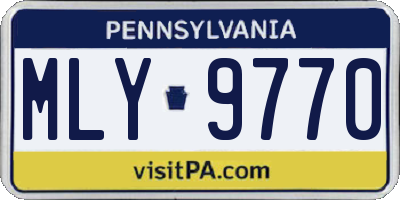 PA license plate MLY9770