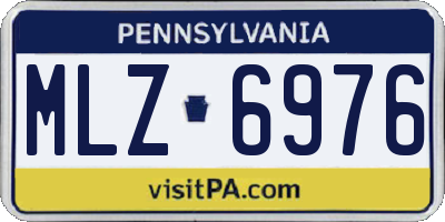 PA license plate MLZ6976