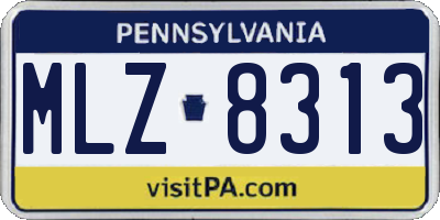 PA license plate MLZ8313