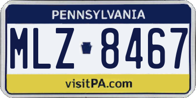PA license plate MLZ8467