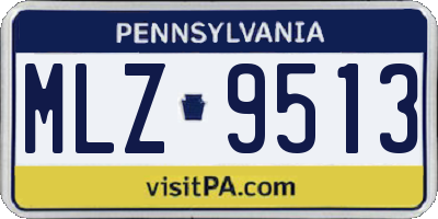 PA license plate MLZ9513