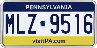 PA license plate MLZ9516