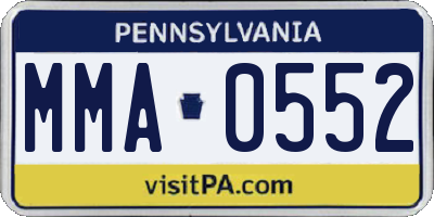 PA license plate MMA0552