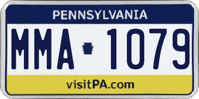 PA license plate MMA1079