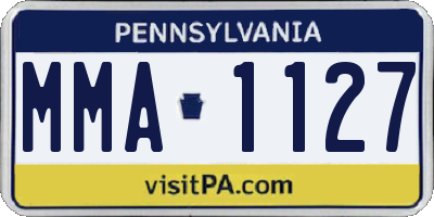 PA license plate MMA1127