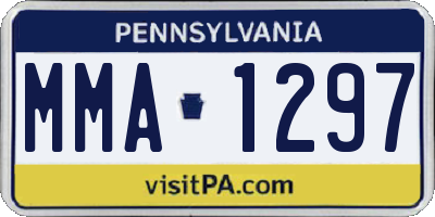 PA license plate MMA1297