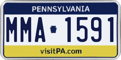 PA license plate MMA1591
