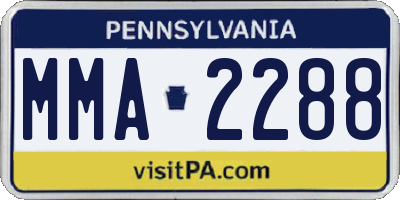 PA license plate MMA2288