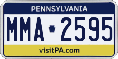 PA license plate MMA2595