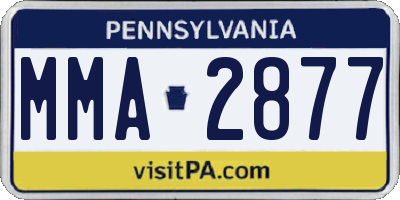 PA license plate MMA2877