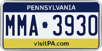 PA license plate MMA3930
