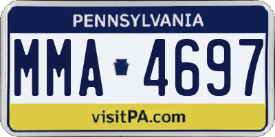 PA license plate MMA4697