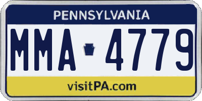PA license plate MMA4779