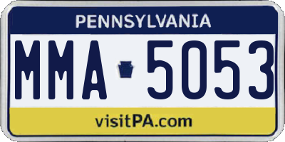 PA license plate MMA5053