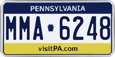 PA license plate MMA6248