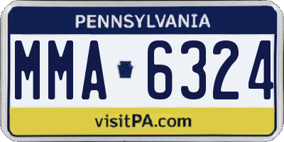 PA license plate MMA6324