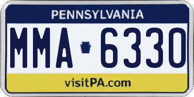 PA license plate MMA6330