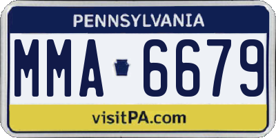 PA license plate MMA6679
