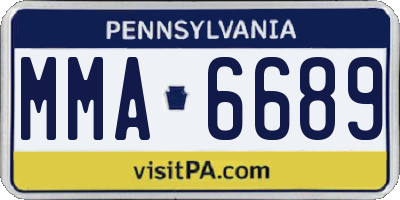 PA license plate MMA6689