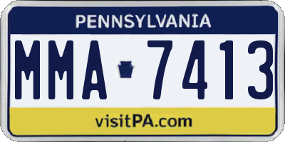 PA license plate MMA7413