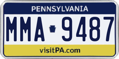 PA license plate MMA9487