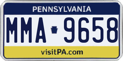 PA license plate MMA9658