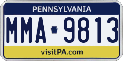 PA license plate MMA9813