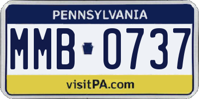 PA license plate MMB0737