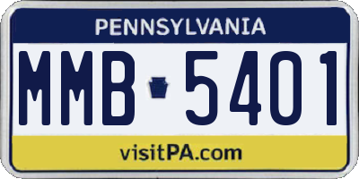 PA license plate MMB5401