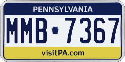 PA license plate MMB7367