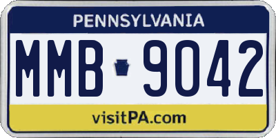 PA license plate MMB9042