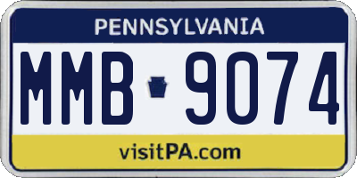 PA license plate MMB9074