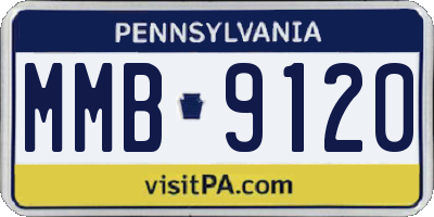 PA license plate MMB9120