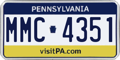 PA license plate MMC4351