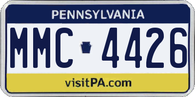 PA license plate MMC4426